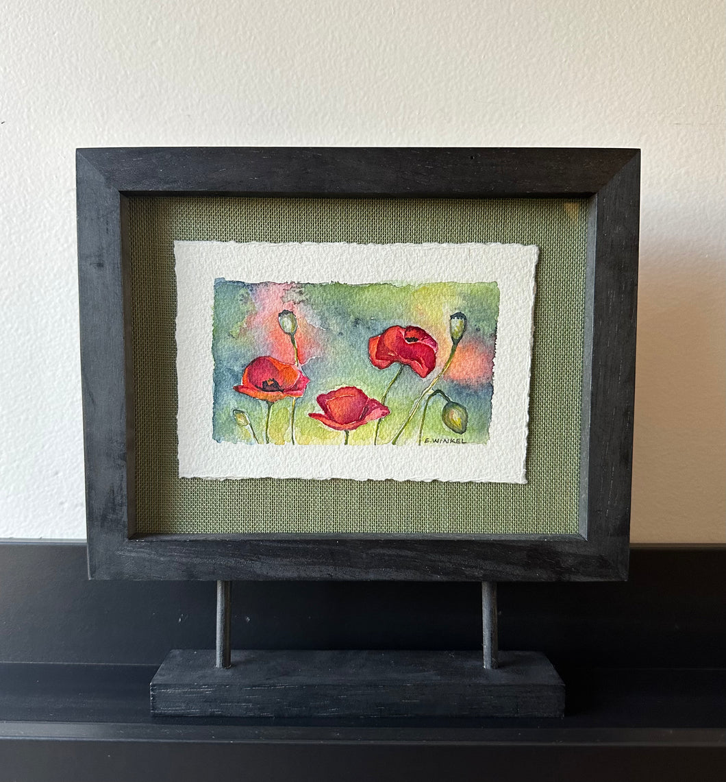 Surprise Poppies- Original Watercolor 4x6