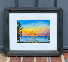 Load image into Gallery viewer, Cross at Sunset (5x7 canvas)- Original Artwork
