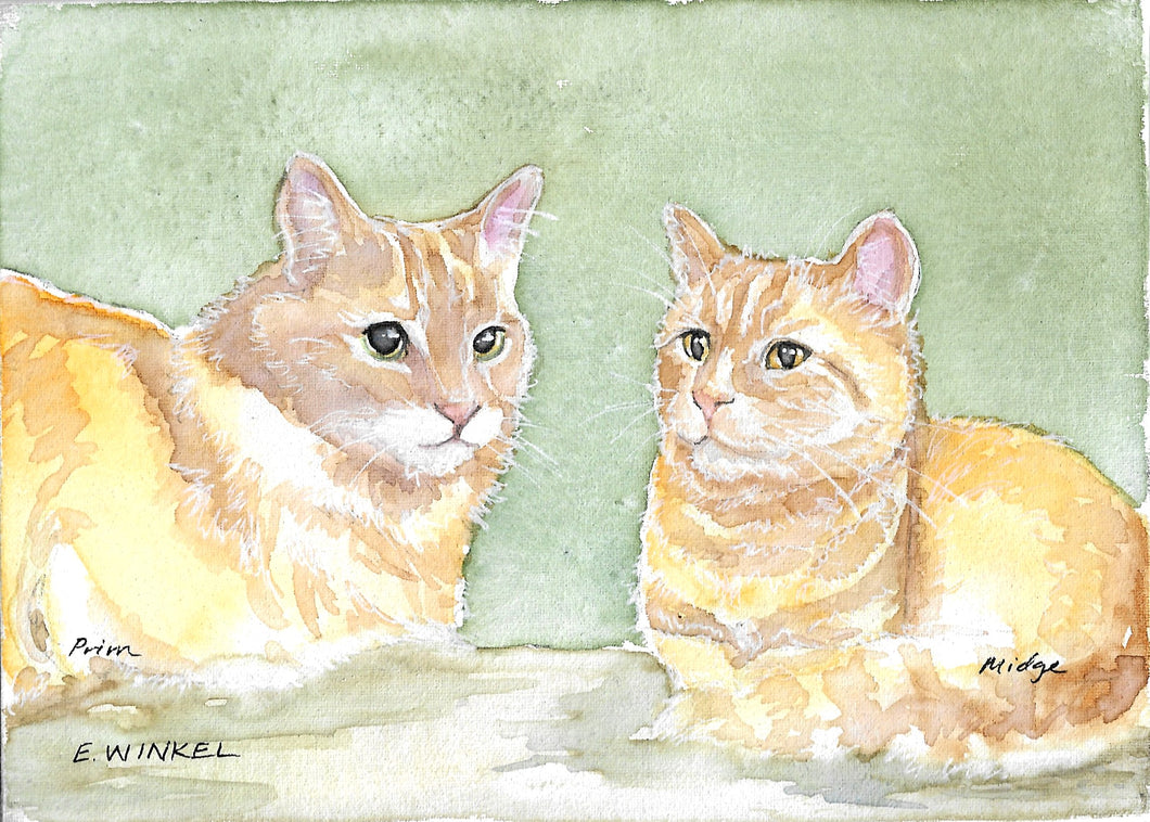 Custom 5x7 Pet Portrait (2 Pets)