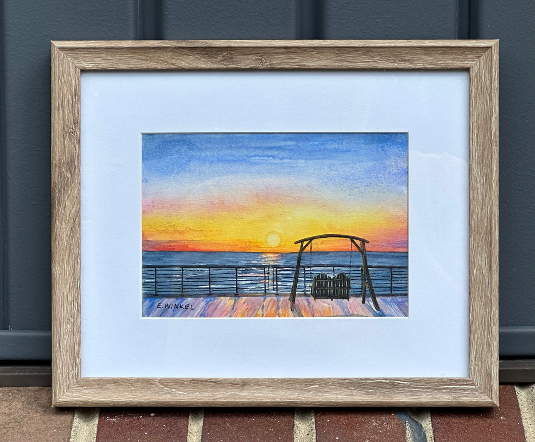 Sunset from the Swing- Original Artwork