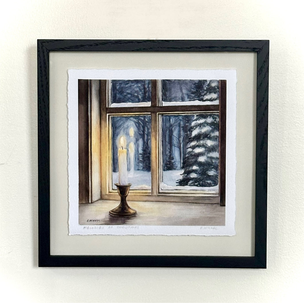 Melodies of Christmas- Fine Art Print FRAMED 11x11in