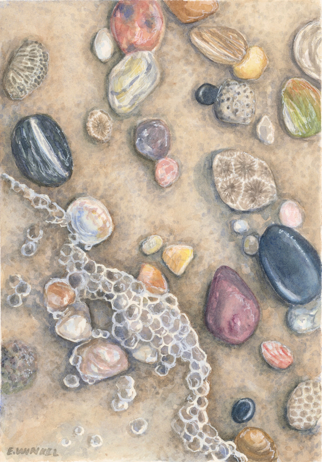 Michigan Rocks- 12x16in matted Fine Art Print