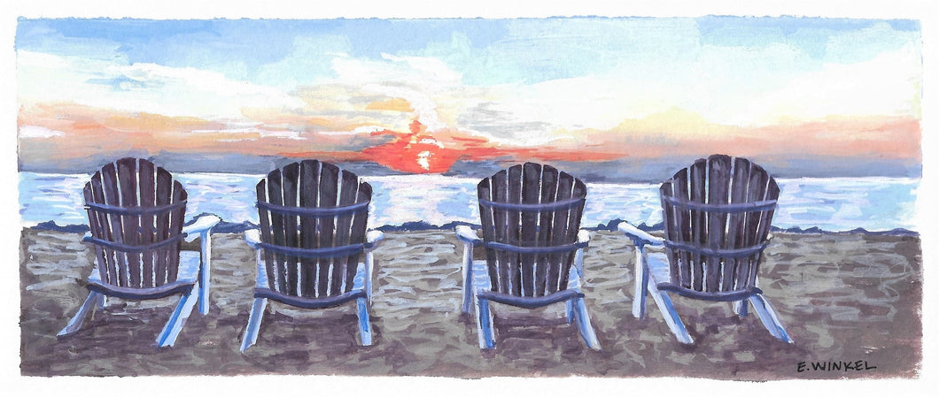 RKD Sunset Chairs- Fine Art Print 7x16