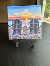Load image into Gallery viewer, Painted Tile- Two Chairs
